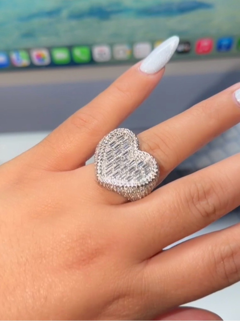 Silver Heart Statement Ring - Women's Fashion Jewelry